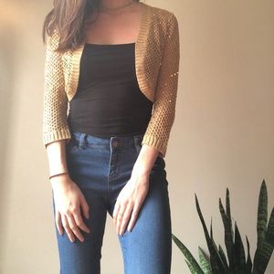 The Limited Gold Sequined Sweater